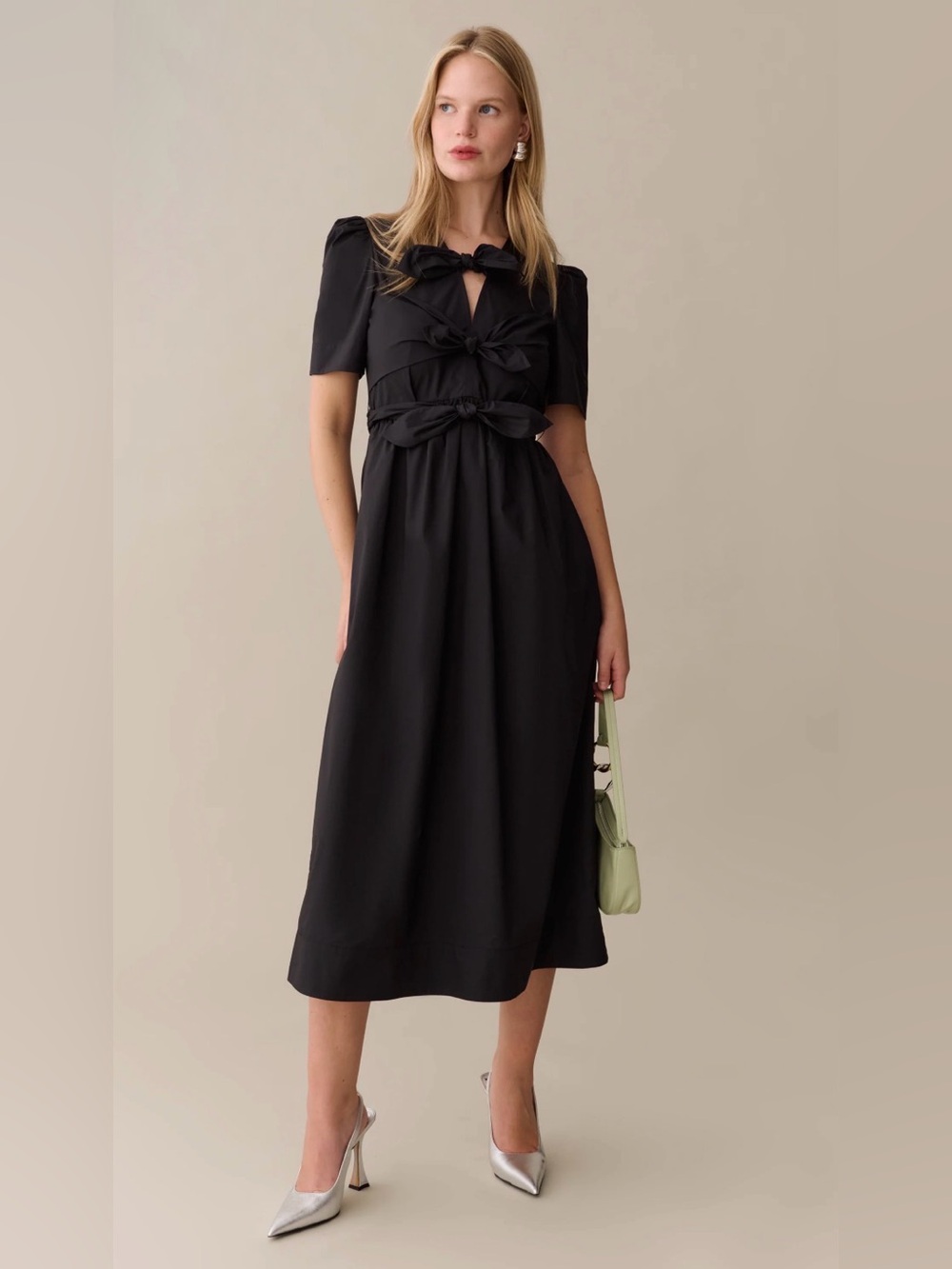 Few Moda x Carly Riordan Clara Cotton Black Midi Dress Size 2 NWT